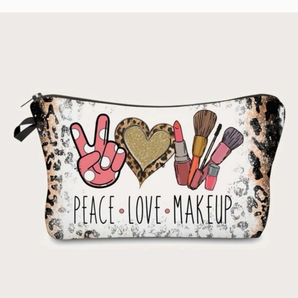 PEACE LOVE MAKEUP cosmetic bag